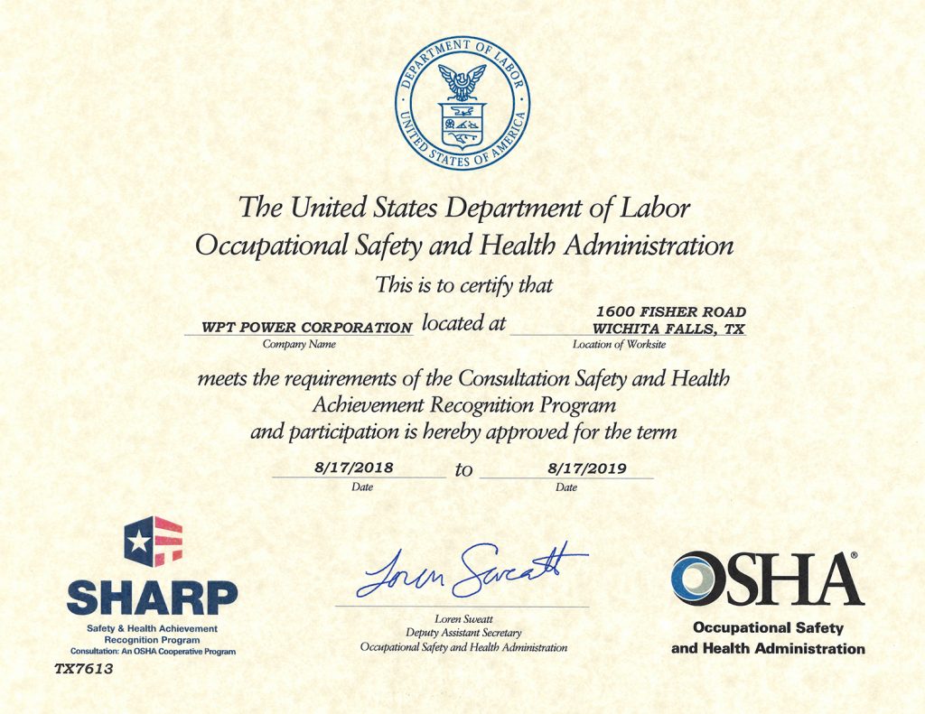 2nd SHARP Award From OSHA